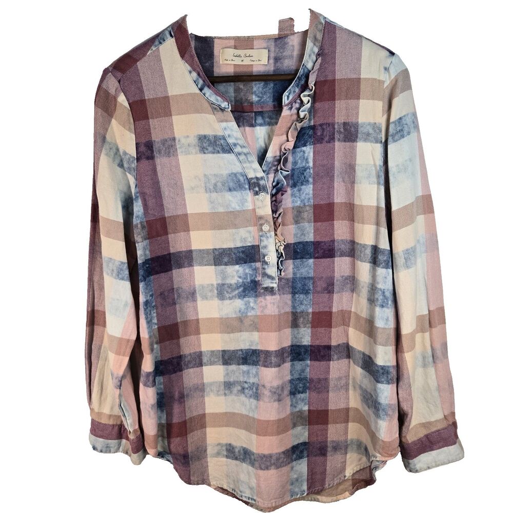 Isabella Sinclair Faded Plaid Pullover Tunic Womens Medium